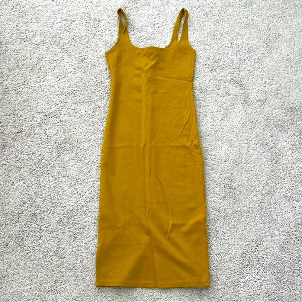 F21 yellow mustard Bodycon dress